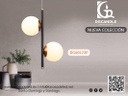 Lampara LED Decorativa Colgante, DG60123P, 16W, NW 4000K, 85-265Vac, Dimensioes: 285x130x1500mm, IP20, Negra con dorado