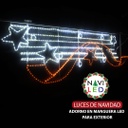 Adorno Navideño 2D en Manguera LED p/exterior tipo DG-022, amarillo + blanco, 110Vac, Dimensiones: 67x210cm