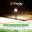 Bolardo LED de 20W con Panel Solar Integrado de 11Wp+9Wp y Sensor de Movimiento, WW 3000K, 160 Grados, Con Bateria de Litio de 266.50Wh, 6.4V, 6000mAh, IP65, Gris