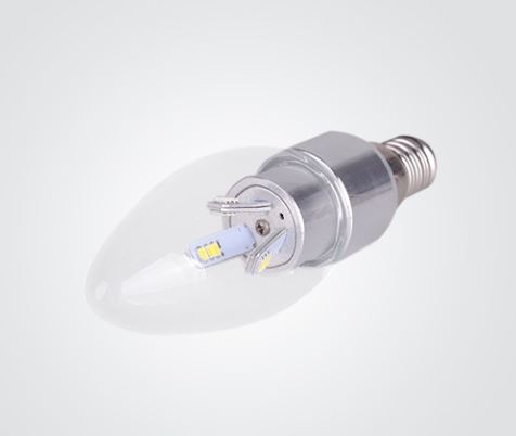 Bombilla LED Torpedo, 3W, CW 6000K, 90-240Vac, Dimmable, E12, Clear, IP20, 180 Grados