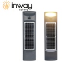 Bolardo LED de 20W con Panel Solar Integrado de 11Wp+9Wp y Sensor de Movimiento, WW 3000K, 160 Grados, Con Batería de Litio de 266.50Wh, 6.4V, 6000mAh, IP65, Gris