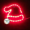 [DGPR-1026114] Adorno Navideño 2D en Manguera LED p/exterior tipo gorro, Rojo, 110Vac, Dimensiones: 23.5x24.8cm
