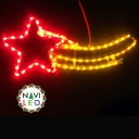 [DGPR-1026116] Adorno Navideño 2D en Manguera LED p/exterior tipo estrella fugaz, Rojo + amarillo, 110Vac, Dimensiones: 55.5x30cm