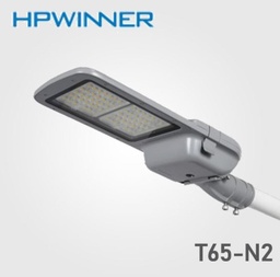 [DGPR-1027980] Lámpara Street Light LED Modular T65-N2 con Cristal, Desconector Elétrico y Base de 3 Pin, 120W, NW 4000K, 2883, 2x18pcs, Type III Medium, SANAN 5050, 100-277Vac, Dimmable de 0-10Vdc, Supresor de pico externo de 10KV, adaptador 40-50mm, IP68, Gris, con Certificación UL