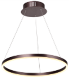 [DGPR-1026011] Lámpara LED Decorativa Colgante, DG60776P, 54W, NW 4000K, 85-265Vac, Dimensiones: Φ600X1200mm, IP20, Marrón