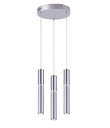 [DGPR-1026792] Lámpara LED Decorativa Colgante, DG50318P, 23W, NW 4000K, 85-265Vac, Dimensiones: 250x250x1500mm, IP20, Plateado