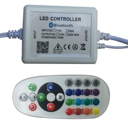 [DGPR-1027412] Power Cord para Manguera LED, 400W, RGB, Con control y Bluetooth, SMD 5050, 60Led/Mts - 30Led/Mts, 110-220Vac, IP20