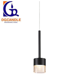 [DGPR-1028037] Lámpara LED Decorativa Colgante, DG50107P, 7W, NW 4000K, 85-265Vac, Dimensiones: Φ74x1500mm, IP20, Negro