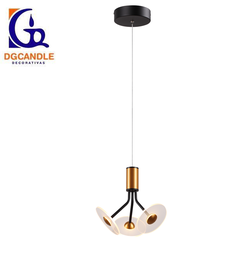 [DGPR-1028093] Lámpara LED Decorativa Colgante, DG60340P, 16W, NW 4000K, 85-265Vac, Dimensiones: 300x300x1500mm, IP20, Negro con Dorado