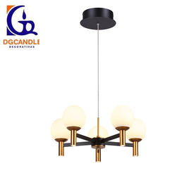 [DGPR-1028108] Lámpara LED Decorativa Colgante, DG60130P, 42W, NW 4000K, 85-265Vac, Dimensiones: 590x590x1500mm, IP20, Negro con Dorado